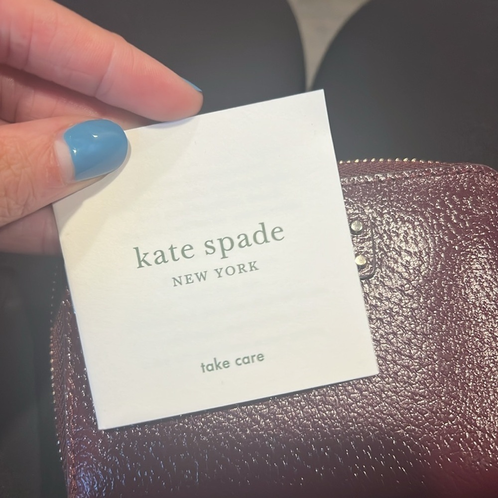 NWT Kate Spade Plum Leather Coin Purse - Picture 3 of 7
